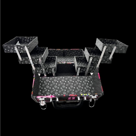 CABOODLES TRAIN CASE w/ KEY MAKEUP SHOE MOTIF FOLD OUT ORGANIZER - Picture 5 of 13